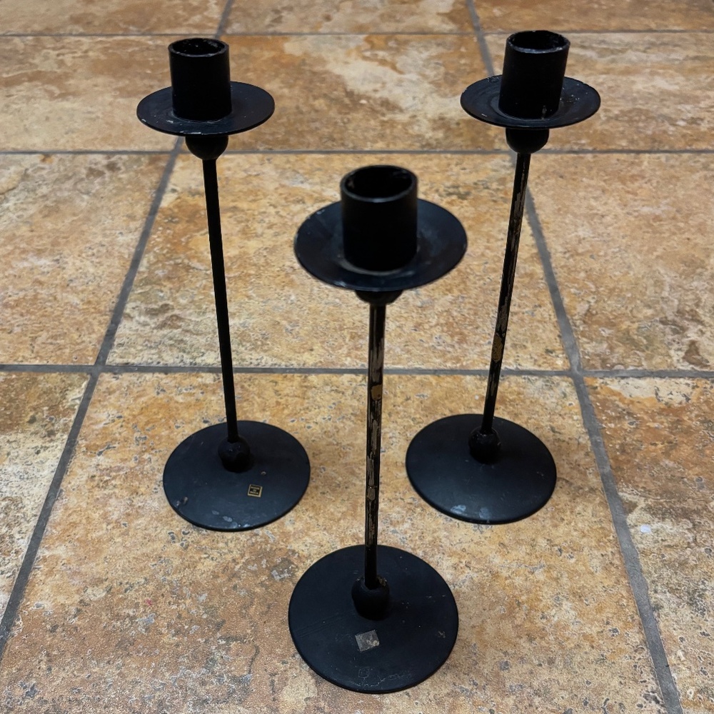 Rustic Vintage Metal Candle Sticks